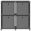 vidaXL &Eacute;tag&egrave;re &agrave; 4 cubes avec bo&icirc;tes Gris 69x30x72,5 cm Tissu