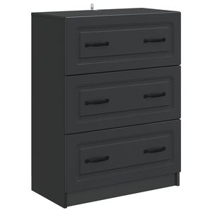 vidaXL Armoire &agrave; tiroirs Noir 66 x 34,5 x 87 cm Bois d'ing&eacute;nierie