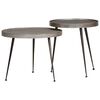 vidaXL Table basse 2 pcs en bois composite argent&eacute;