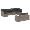 vidaXL Salon de jardin 9 pcs avec coussins gris r&eacute;sine tress&eacute;e
