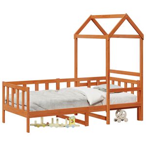vidaXL Ensemble Lit de Jour 2 pcs Cire marron Bois de pin massif