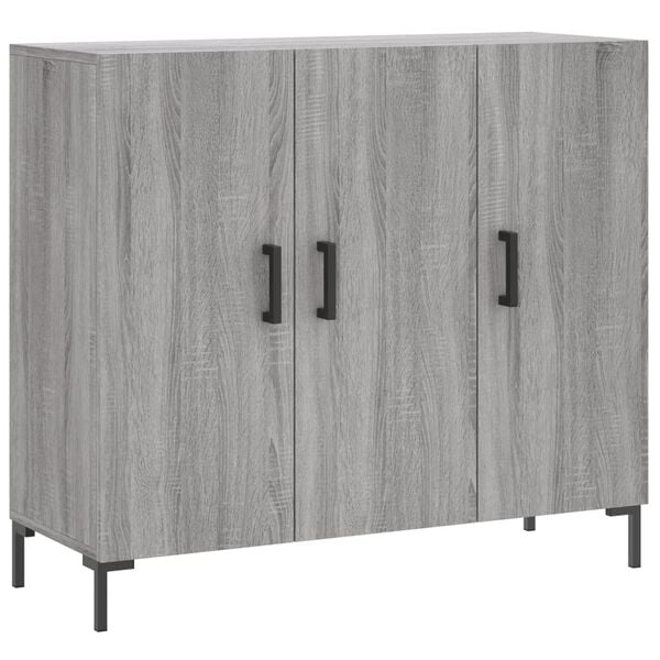vidaXL Buffet sonoma gris 90x34x80 cm bois d'ing&eacute;nierie