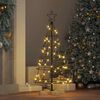 vidaXL Arbre en cône de Noël avec support Noir 90 cm Acier