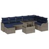 vidaXL Ensemble de canap&eacute; de jardin 9 pc Gris Poly rotin