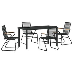 vidaXL Ensemble de salle &agrave; manger pour jardin 5 pcs Noir