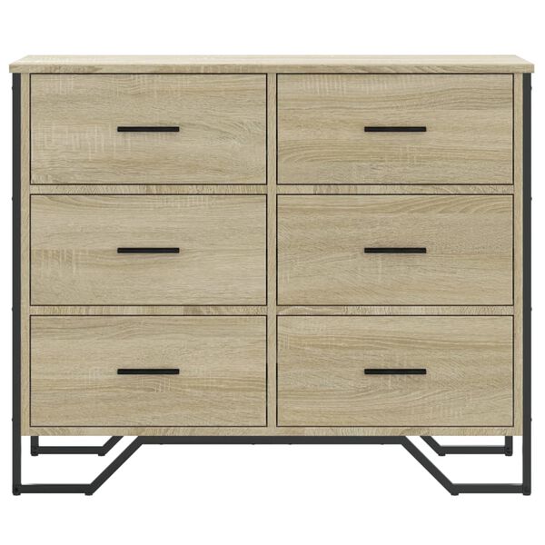 vidaXL Commode ch&ecirc;ne sonoma 91x35,5x74,5 cm bois d'ing&eacute;nierie