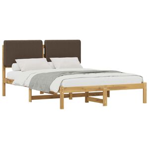vidaXL Cadre de lit avec t&ecirc;te de lit rembourr&eacute;e Blanc d&eacute;lav&eacute; et taupe