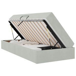 vidaXL Lit avec rangement et matelas Gris clair 100 x 200 cm Velours