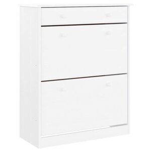 vidaXL Armoire &agrave; chaussures ALTA blanc 77x35x96 cm bois massif de pin