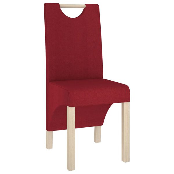 vidaXL Chaises &agrave; manger lot de 6 rouge bordeaux tissu