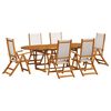 vidaXL Ensemble &agrave; manger de jardin 9pcs bois d'acacia solide textil&egrave;ne