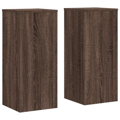 vidaXL Supports pour plantes 2 pcs chêne marron bois d'ingénierie