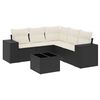 vidaXL Salon de jardin 6 pcs avec coussins noir r&eacute;sine tress&eacute;e