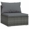 vidaXL Salon de jardin 6 pcs avec coussins R&eacute;sine tress&eacute;e Gris