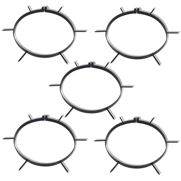 Rouleau à gazon de jardin noir avec 5 bandes d'aérateur 30 cm