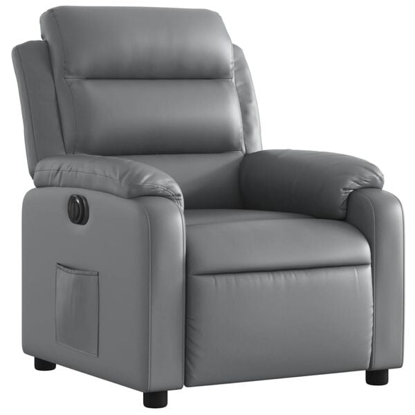 vidaXL Fauteuil inclinable &eacute;lectrique Gris Similicuir