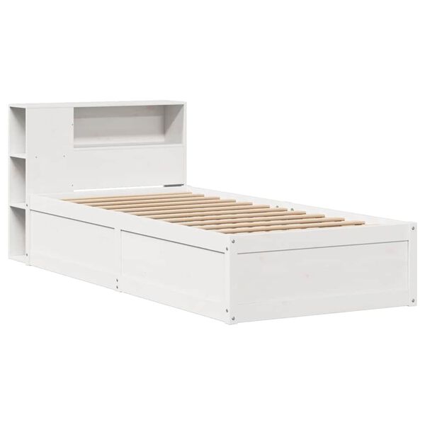 vidaXL Cadre de lit sans matelas blanc 75x190 cm bois de pin massif