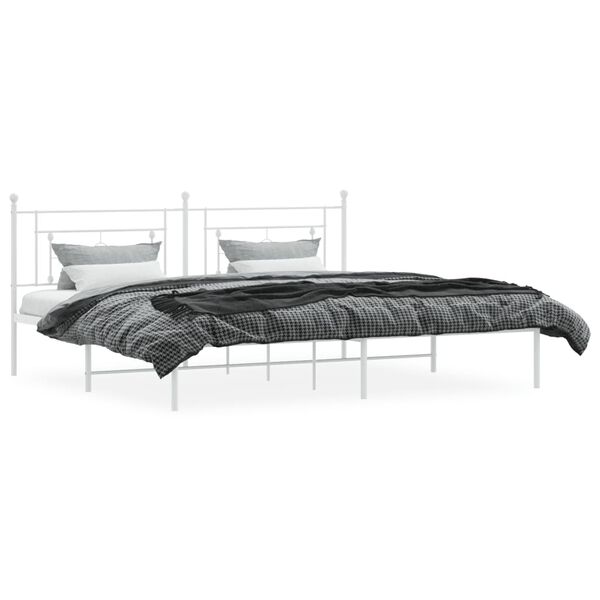 vidaXL Cadre de lit métal sans matelas et tête de lit blanc 193x203 cm