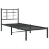 vidaXL Cadre de lit m&eacute;tal sans matelas avec t&ecirc;te de lit noir 75x190 cm