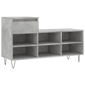 vidaXL Armoire &agrave; chaussures Gris b&eacute;ton 102x36x60 cm Bois d'ing&eacute;nierie