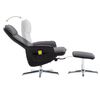 vidaXL Fauteuil de massage inclinable repose-pieds gris foncé et noir