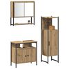 vidaXL Ensemble de mobilier de salle de bain avec &eacute;tag&egrave;re 3 pcs Marron