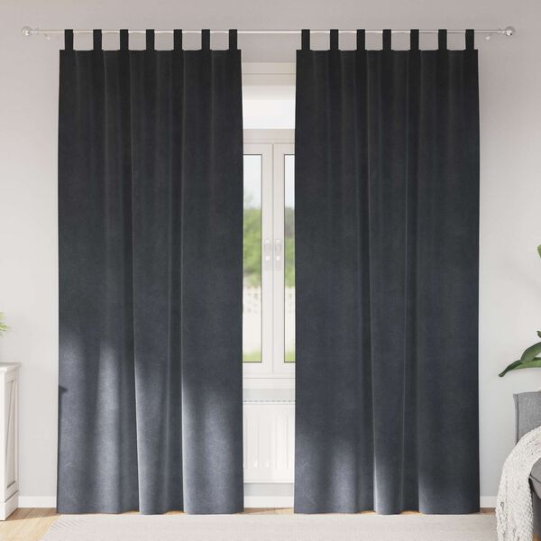 vidaXL Rideaux occultants 2 pcs Gris clair 140 x 245 cm Velours