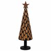 vidaXL Sapin de Noël avec support Marron 150 cm Bois de teck solide