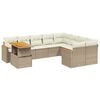 vidaXL Salon de jardin avec coussins 10 pcs beige r&eacute;sine tress&eacute;e