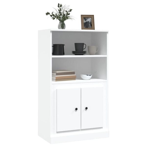 vidaXL Buffet haut blanc 60x35,5x103,5 cm bois d'ing&eacute;nierie