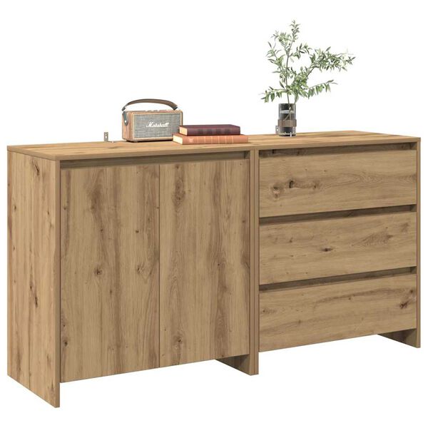 vidaXL Buffet 2 pcs ch&ecirc;ne artisanal bois d'ing&eacute;nierie