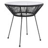 vidaXL Table &agrave; manger de jardin Noir &Oslash;70x74 cm Rotin et verre
