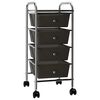 vidaXL Chariot de rangement mobile &agrave; 4 tiroirs Noir Plastique