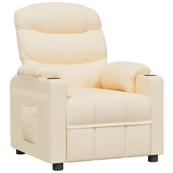 vidaXL Fauteuil inclinable Cr&egrave;me Tissu