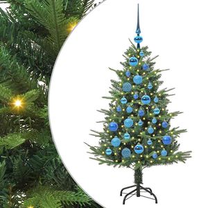 vidaXL Arbre de No&euml;l artificiel pr&eacute;-&eacute;clair&eacute; avec ensemble de boules