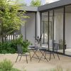vidaXL Ensemble &agrave; manger de jardin 3 pcs Acier Anthracite