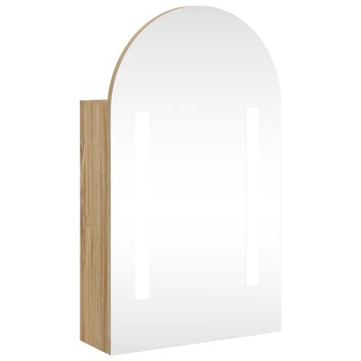 vidaXL Armoire de bain à miroir avec LED arquée chêne 42x13x70 cm