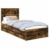vidaXL Cadre de lit avec tiroir Ch&ecirc;ne fum&eacute; 75 x 190 cm Bois Ing&eacute;nierie