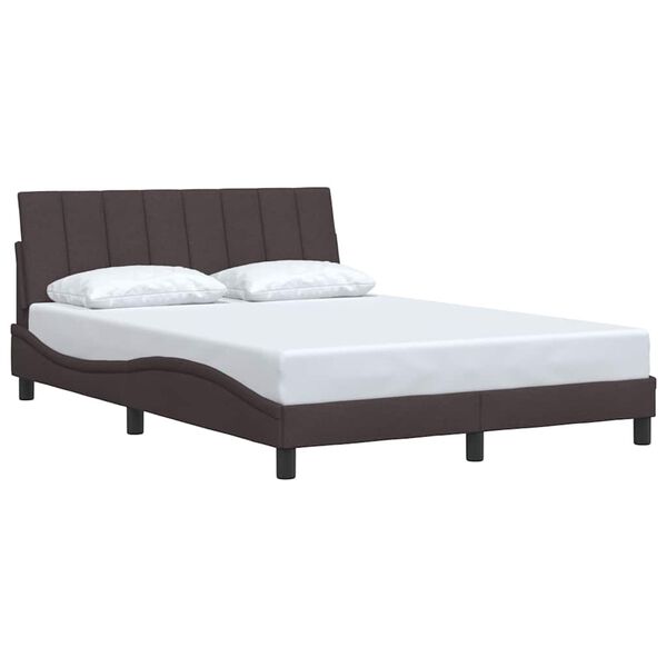 vidaXL Cadre de lit sans matelas Hanko marron fonc&eacute; 140x190 cm tissu