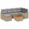 vidaXL Ensemble de canap&eacute; de jardin 7 pc Beige et Gris clair polyrotin