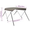 vidaXL Auvent bimini &agrave; 2 arceaux gris 180x130x110 cm