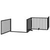 vidaXL Barri&egrave;re pour chien porte pliable 12panneaux noir bois peuplier