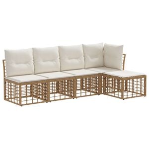 vidaXL Ensemble de canap&eacute;s d'ext&eacute;rieur Naturel Polyester