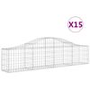 vidaXL Paniers &agrave; gabions arqu&eacute;s 15 pcs 200x30x40/60 cm Fer galvanis&eacute;