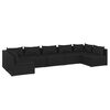 vidaXL Salon de jardin 7 pcs avec coussins R&eacute;sine tress&eacute;e Noir