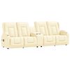vidaXL Fauteuil inclinable et porte-gobelets 4 places crème similicuir