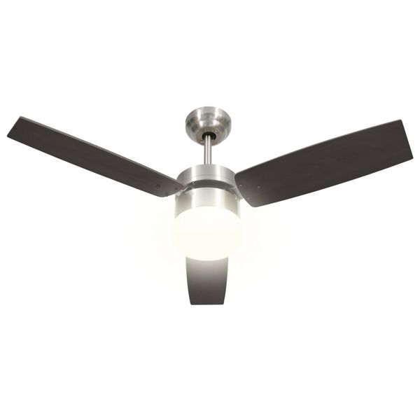 vidaXL Ventilateur de plafond lampe et télécommande 108cm Marron foncé
