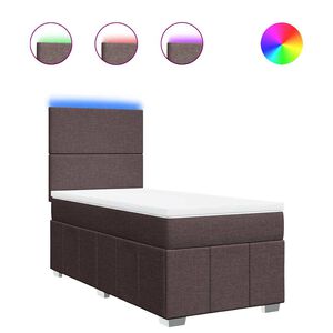 vidaXL Sommier &agrave; lattes de lit avec matelas Marron fonc&eacute; 90x200 cm