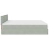 vidaXL Cadre de lit ottoman avec matelas gris clair 200x200 cm velours