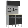 vidaXL Ensemble de placards de travail avec tiroir 5 pcs Noir